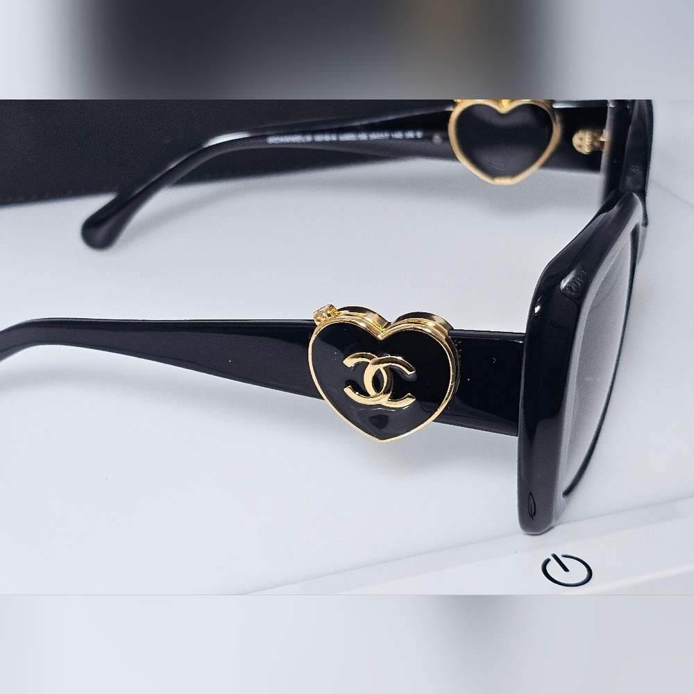 Chanel CH5518A c622 Black and Gold Women's Sunglasses - Picture 6 of 11